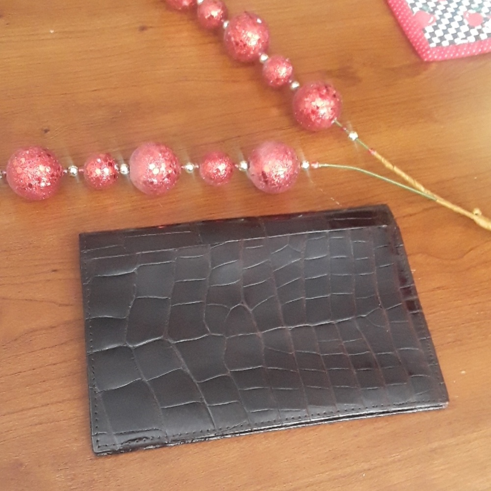 "Brown Patent Leather Checkbook"